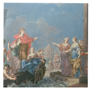 Azulejo De Cerámica La salida de Aeneas
