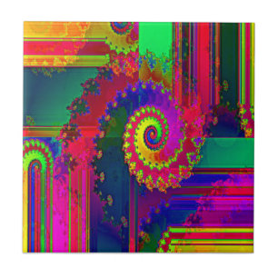 Azulejo De Cerámica La sangría colorea fractal