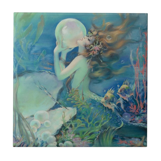 Azulejo De Cerámica La sirena de Henry Clive (Frente)