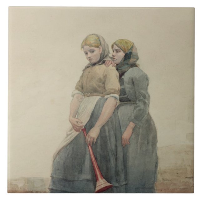 Azulejo De Cerámica La sirena de niebla, 1883 (w/c) (Frente)