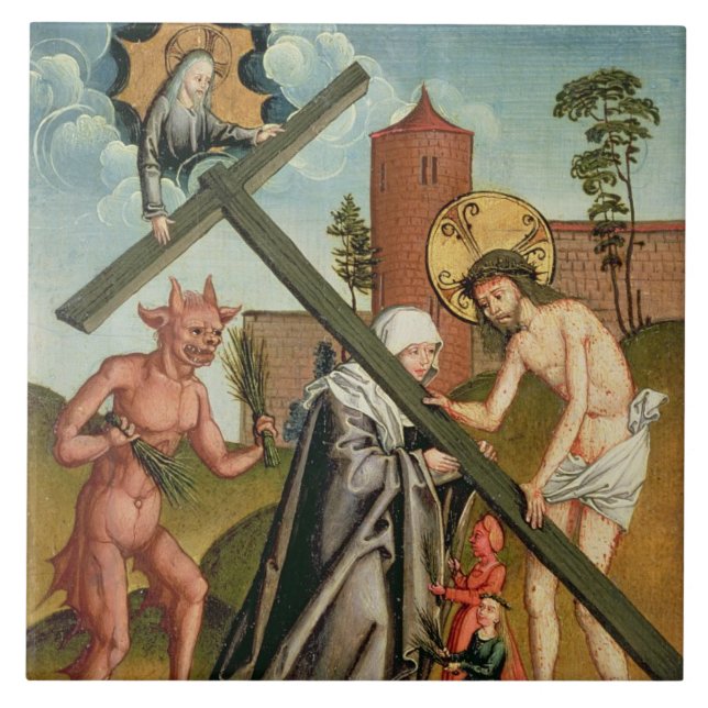 Azulejo De Cerámica La tentación de un santo (Frente)