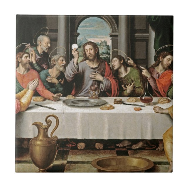 Azulejo De Cerámica La última cena Juan de Juanes (Frente)