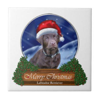 Azulejo De Cerámica Labrador Recuperador Navidades