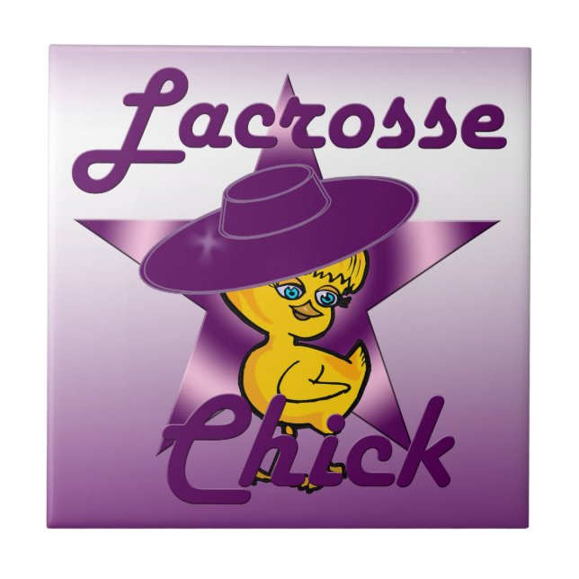 Azulejo De Cerámica Lacrosse Chick (Frente)