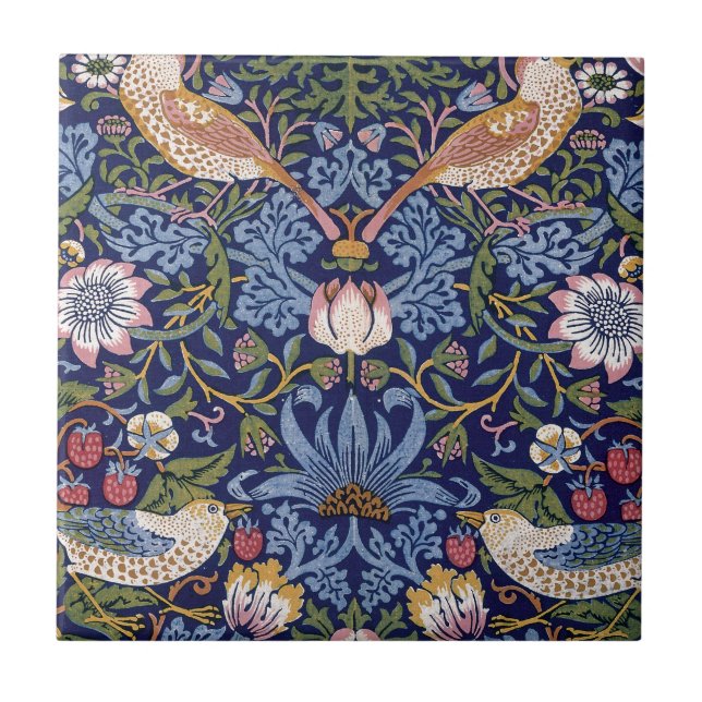 Azulejo De Cerámica Ladrón de la fresa de William Morris (Frente)