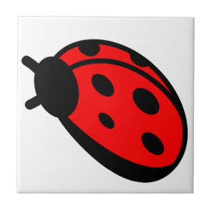 Azulejo De Cerámica Ladybug Pequeño (4.25" x 4.25") Tile de fotografía