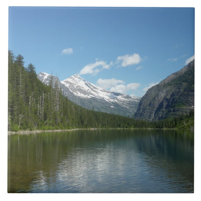 Azulejo De Cerámica Lago Avalanche I en el Parque Nacional Glaciar (Frente)