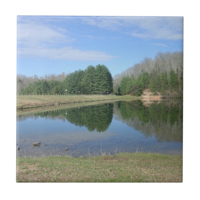 Azulejo De Cerámica Lago azul (Frente)