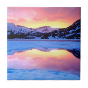 Azulejo De Cerámica Lago Ellery al atardecer