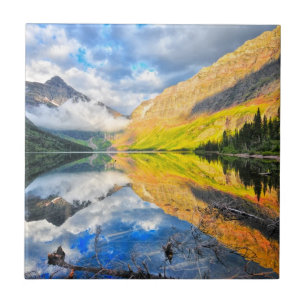 Azulejo De Cerámica Lago medicine de la parte superior dos en la