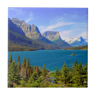 Azulejo De Cerámica Lago st. Mary, Parque Nacional Glacier, Montana