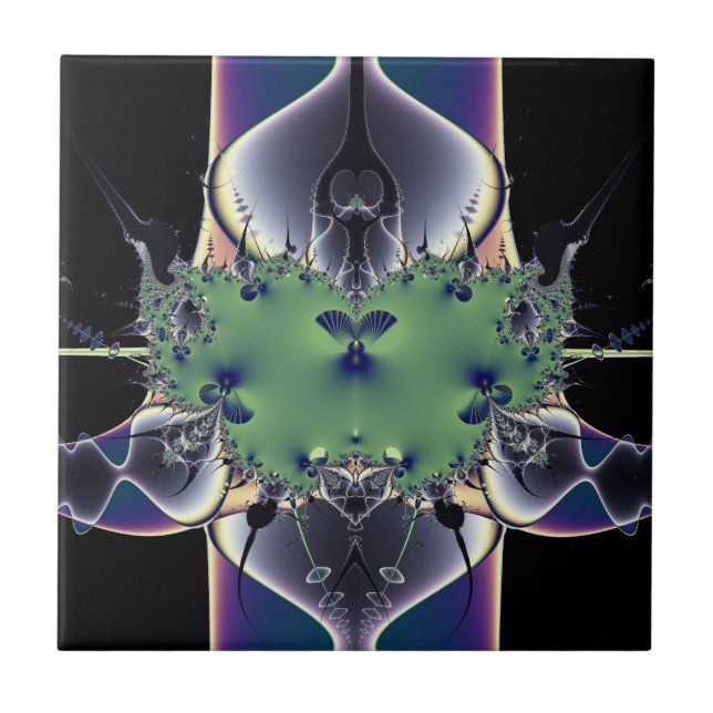 Azulejo De Cerámica Lámpara Morada (Frente)