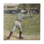Azulejo De Cerámica Lanzan jugador de béisbol en segunda base<br><div class="desc">¡Esta pintura pertenece al documental de béisbol de Ken Burns! Un jugador es arrojado al segundo mientras se apresta para llegar a la base. ¡El regalo perfecto para la cabeza de mar en tu vida!</div>