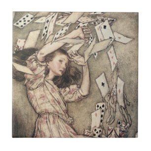Azulejo De Cerámica Las aventuras de Alice Vintage en Wonderland de Ra