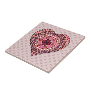 Azulejo De Cerámica Las capas del mosaico cardíaco