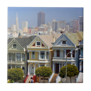 Azulejo De Cerámica Las famosas Painted Ladies de San Francisco
