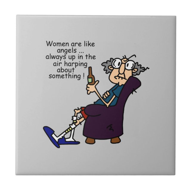 Azulejo De Cerámica Las Mujeres Son Como Los Ángeles (Frente)