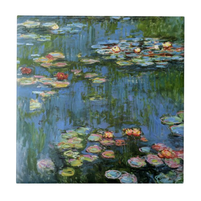 Azulejo De Cerámica Las nalgas de agua de Monet (Frente)