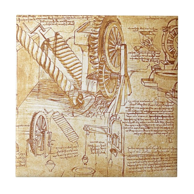 Azulejo De Cerámica Las notas de da Vinci (Frente)