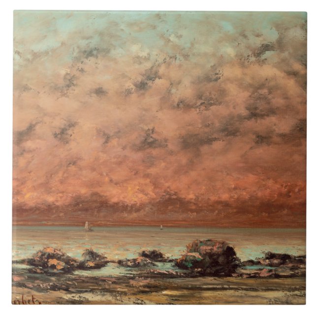 Azulejo De Cerámica Las rocas del negro en Trouville, 1865 - 66 (Frente)