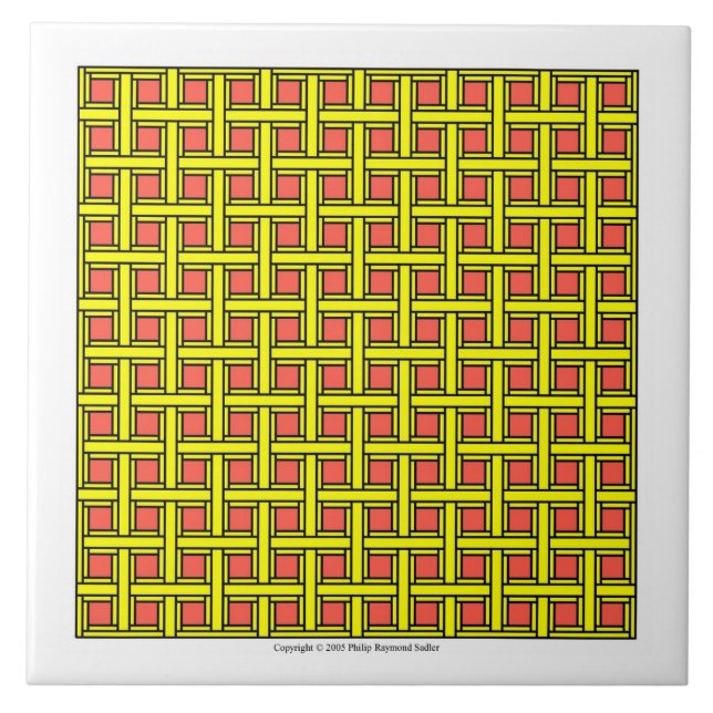 Azulejo De Cerámica Latticework amarillo (Frente)