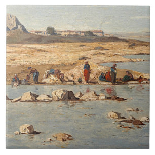 Azulejo De Cerámica Lavanderas en los bancos de la prisión, 1866