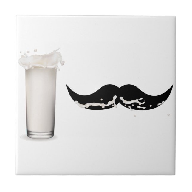 Azulejo De Cerámica Leche Mustache (Frente)