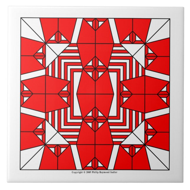 Azulejo De Cerámica Lechuzas rojas (Frente)
