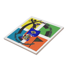 AZULEJO DE CERÁMICA LEMA DELAWARE GEOCACHER DEL ESTADO