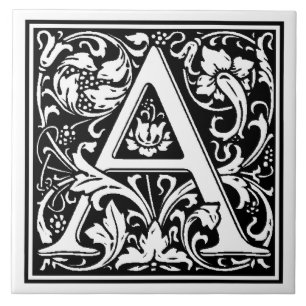 Azulejo de cerámica - Letra de monograma A