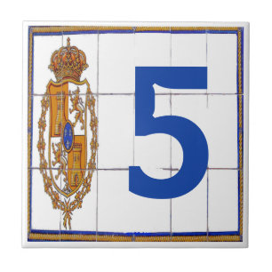 Azulejo De Cerámica Letra española de sellado y mosaicos numéricos de 