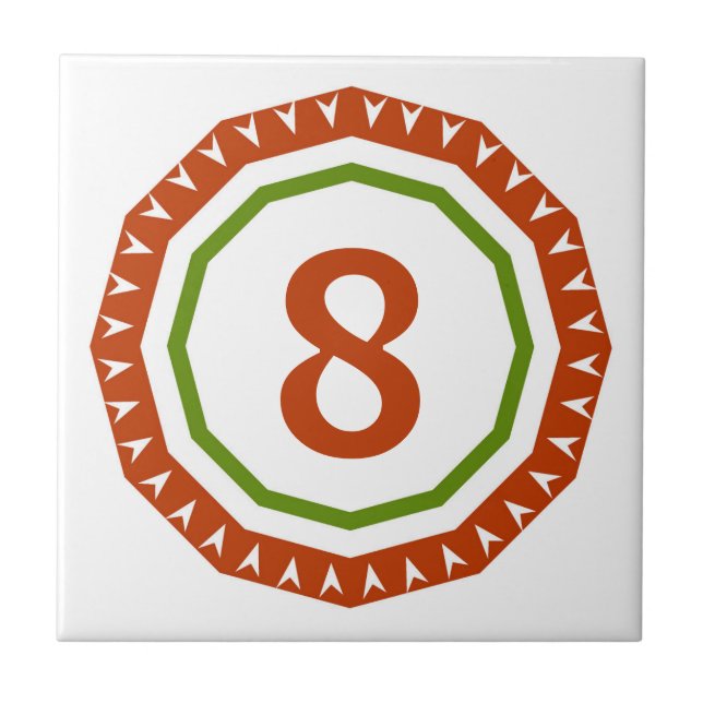 Azulejo De Cerámica Letra española redonda mosaicos numéricos (Frente)