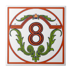 Azulejo De Cerámica Letra española roja número de mosaicos