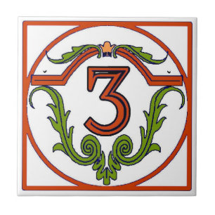 Azulejo De Cerámica Letra española roja número de mosaicos