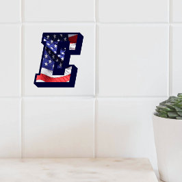 Azulejo De Cerámica Letra estadounidense de bandera "E", mosaico grand