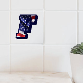 Azulejo De Cerámica Letra estadounidense de bandera "F", mosaico grand