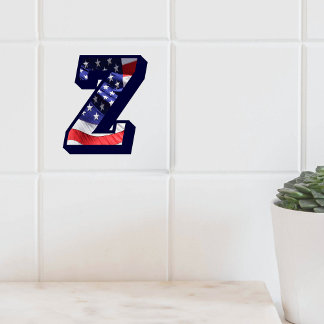 Azulejo De Cerámica Letra estadounidense de bandera "Z", mosaico grand