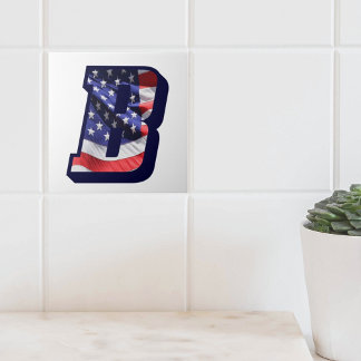 Azulejo De Cerámica Letra estadounidense de la bandera "B", mosaico gr