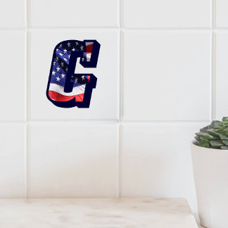 Azulejo De Cerámica Letra estadounidense de la bandera "G", mosaico gr