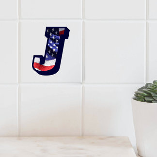 Azulejo De Cerámica Letra estadounidense de la bandera "J", mosaico gr