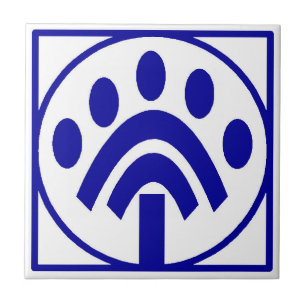 Azulejo De Cerámica Letra francesa azul mosaico número de mosaicos