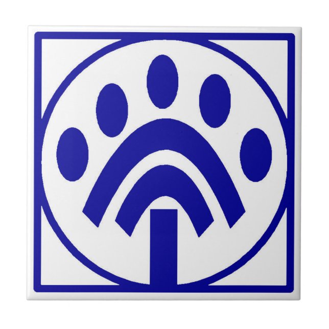 Azulejo De Cerámica Letra francesa azul mosaico número de mosaicos (Frente)