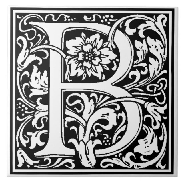 Azulejo de cerámica - Letra monograma B (Frente)
