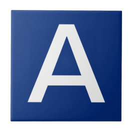 Azulejo De Cerámica Letra mosaico azul blanco