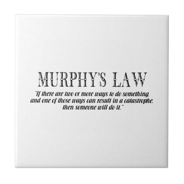Azulejo De Cerámica ley de Murphy (Frente)