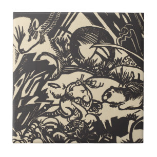 Azulejo De Cerámica Leyenda animal Tierlegende de Franz Marc el  