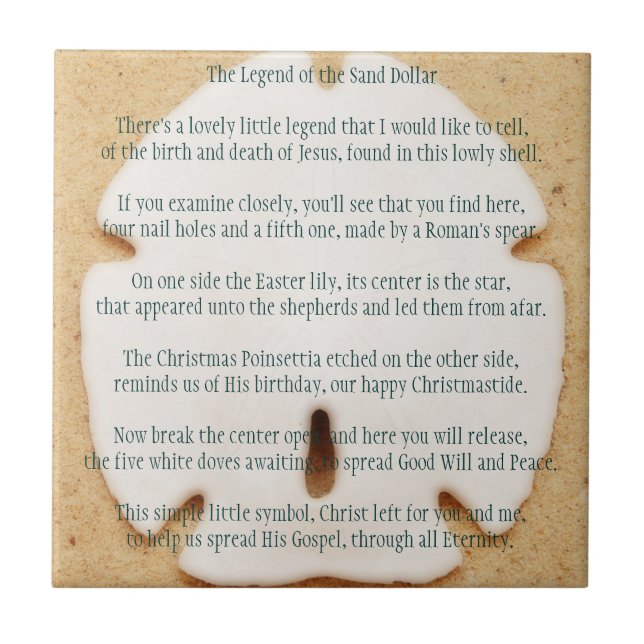 Azulejo De Cerámica Leyenda del dólar de arena (Frente)