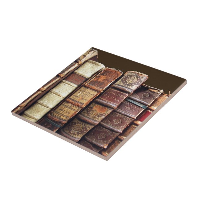 Azulejo De Cerámica Libros antiguos libros antiguos regalos de tomates (Lado)