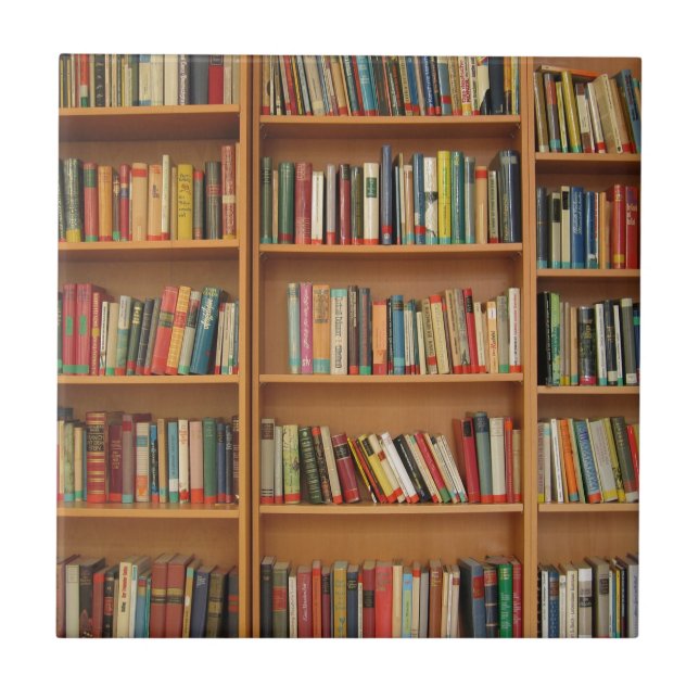 Azulejo De Cerámica Libros en el estante (Frente)