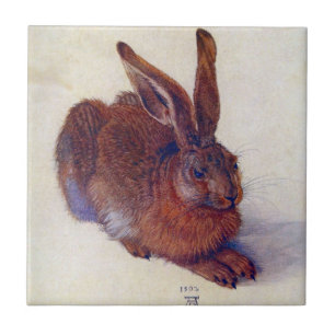 Azulejo De Cerámica Liebre joven de Albrecht Durer, Arte Fino Renacent